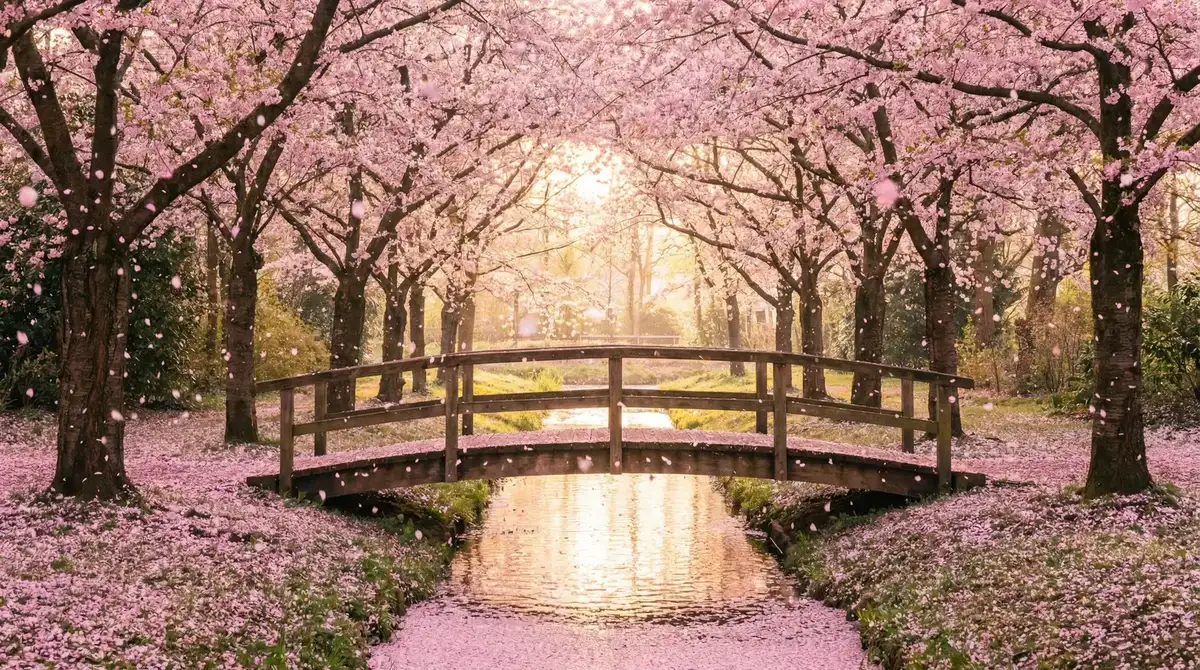 樱花桥畔 - 天谕手游职业 唯美风景